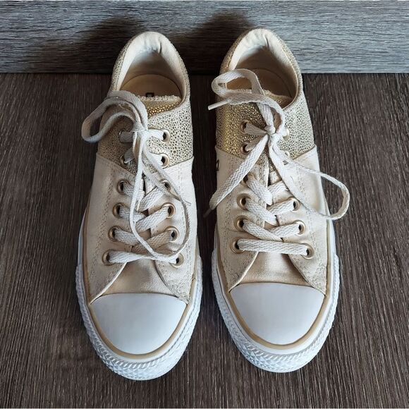 Converse All Star Chuck Taylor Madison Low Top Glitter Gold & Canvas - Women's 7 - Picture 4 of 9